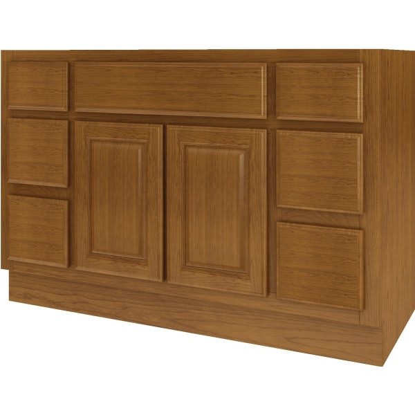 Seasons Bath Vanity Base Cabinet, 48w X 34-1/2h X 21d, Caramel Finish