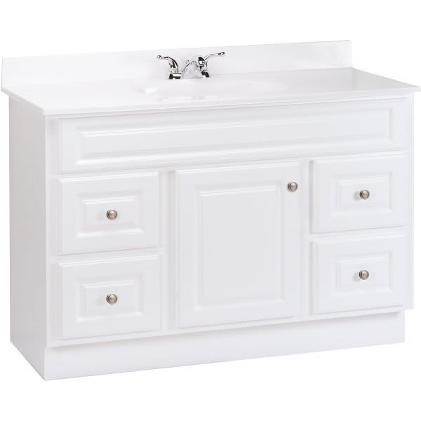 Glacier Bay 48 In. W X 33.5 In. H X  21 In. D Bathroom Vanity Cabinet, White