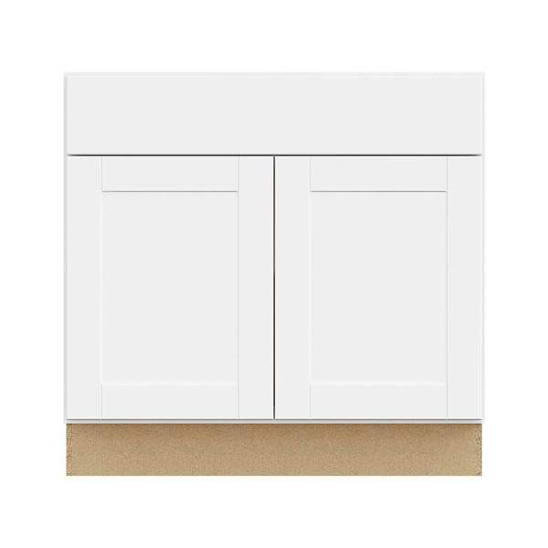 Hampton Bay 36in. W X 34.5in. H X 24in. D Shaker Assembled Base Cabinet With Drawer, Satin White