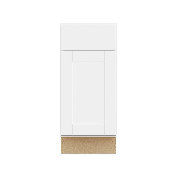 Hampton Bay 15in. W X 34.5in. H X 24in. D Shaker Assembled Base Cabinet With Drawer, Satin White