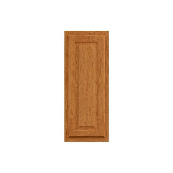 Hampton Bay 12in. W X 30in. H X 12in. D Hampton Raised Panel Assembled Wall Cabinet, Medium Oak
