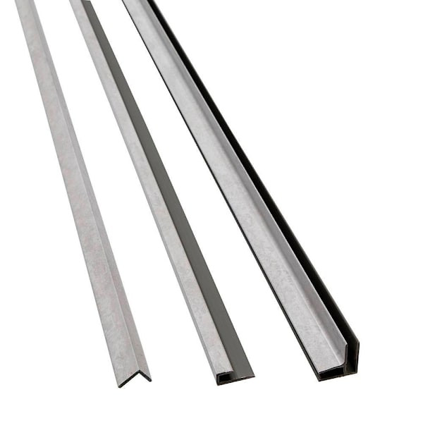 Palisade 94" Vinyl Backsplash Accessory Trim Kit, Iced Pewter, Package Of 6