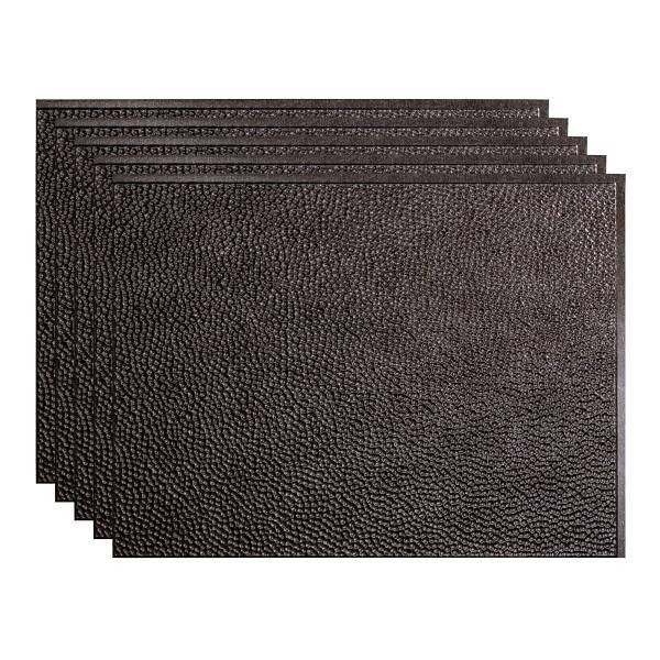 Fasade 18x24 Hammered Vinyl Backsplash Panel, Smoked Pewter, Package Of 5