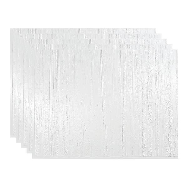 Fasade 18x24 Rain Backsplash Panel, Gloss White, Package Of 5