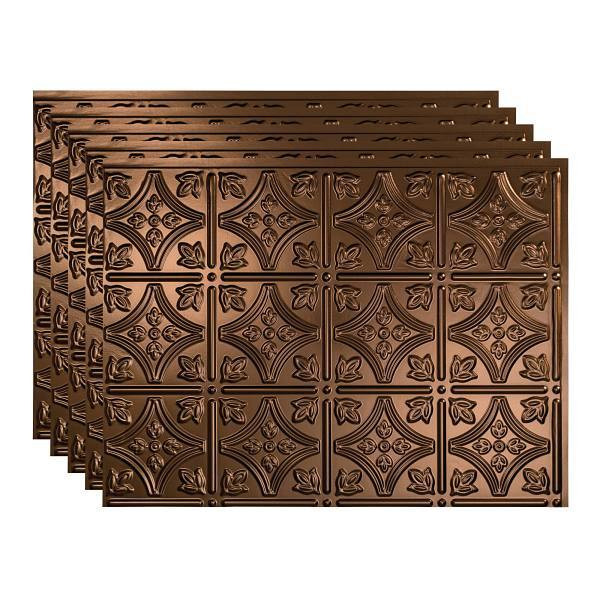 Fasade 18x24 Traditional #1 Backsplash Panel, Oil Rubbed Bronze, Package Of 5