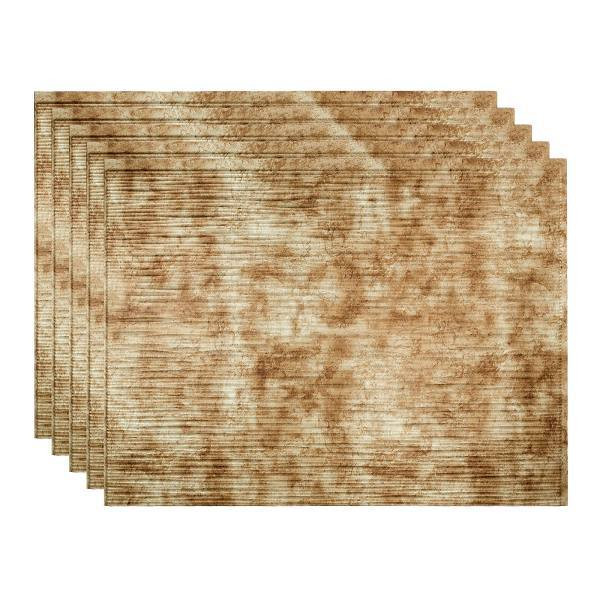 Fasade 18x24 Ripple Backsplash Panel, Bermuda Bronze, Package Of 5