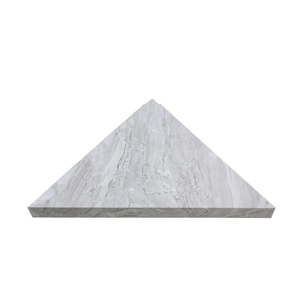 Palisade Vinyl Corner Shower Shelf, 14.56" X 7.12", Iced Pewter