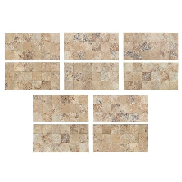 Aspect Metal Collage Aged Travertine Package Of 5