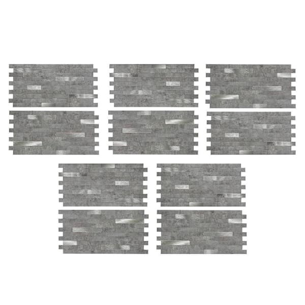 Aspect Metal Collage Backsplash Tile, Peel & Stick, Cloud Shimmer, Package Of 5