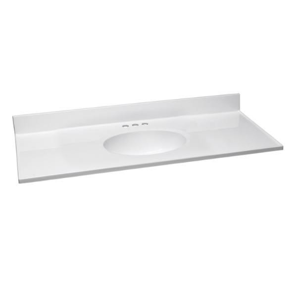 Design House Cultured Marble Vanity Top 49, Solid White
