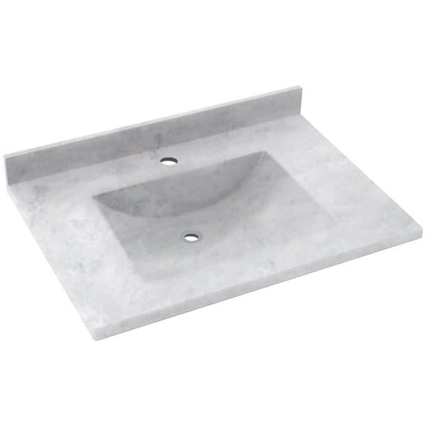 Swan Ice Contour Solid Surface Single Bowl Vanity Top 22" X 25"