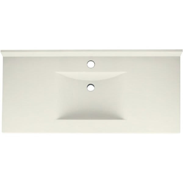 Swan Bisque Contour Solid Surface Single Bowl Vanity Top 22" X 43"