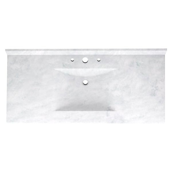 Swan Ice Contour Solid Surface Single Bowl Vanity Top 22" X 43"