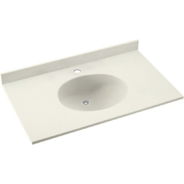 Swan Bisque Ellipse Solid Surface Single Bowl Vanity Top 22" X 49"