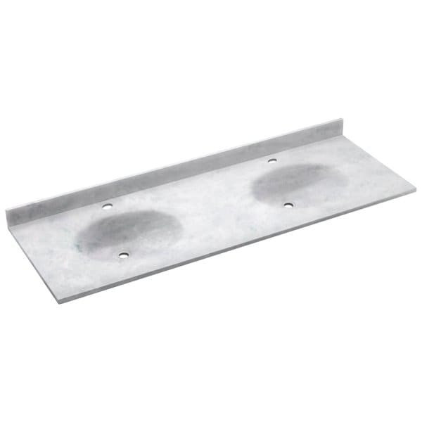 Swan Ice Ellipse Solid Surface Double Bowl Vanity Top 22" X 61"