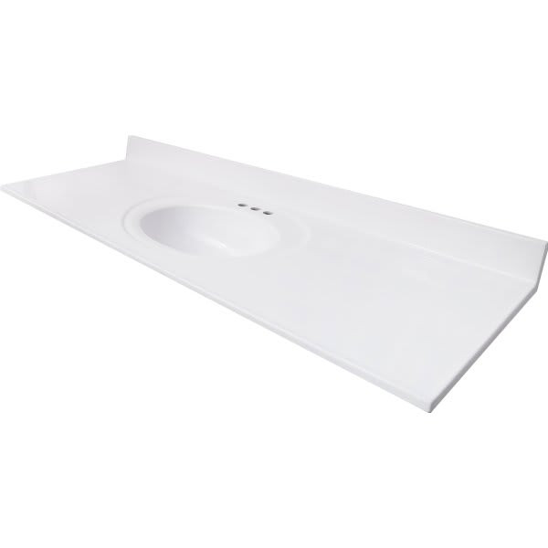 Design House 61 X 22 Solid White Cultured Marble Vanity Top