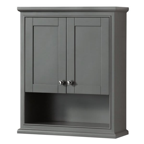 Wyndham Deborah 25 X 9 X 30 In Over The John Vanity Cabinet (Dark Gray)