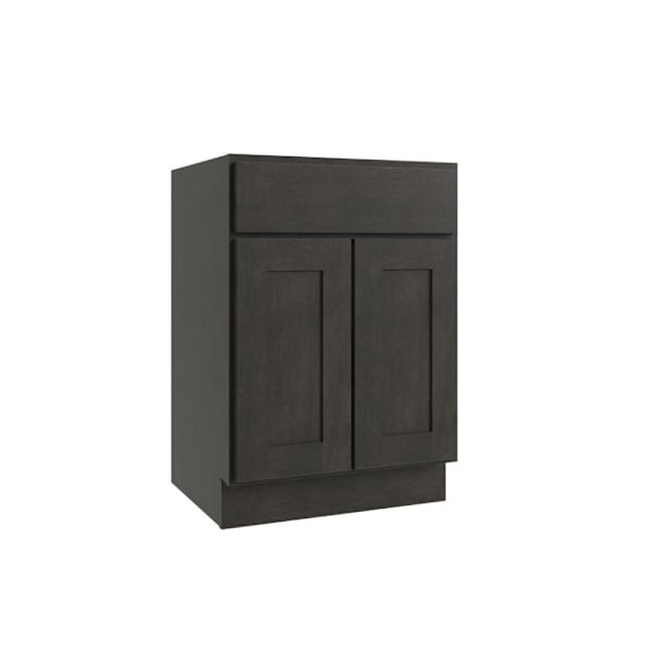 CNC CABINETRY Luxor Vanity Base Cabinet, ADA Height, 24"W X 32.5"H, Smoky Grey