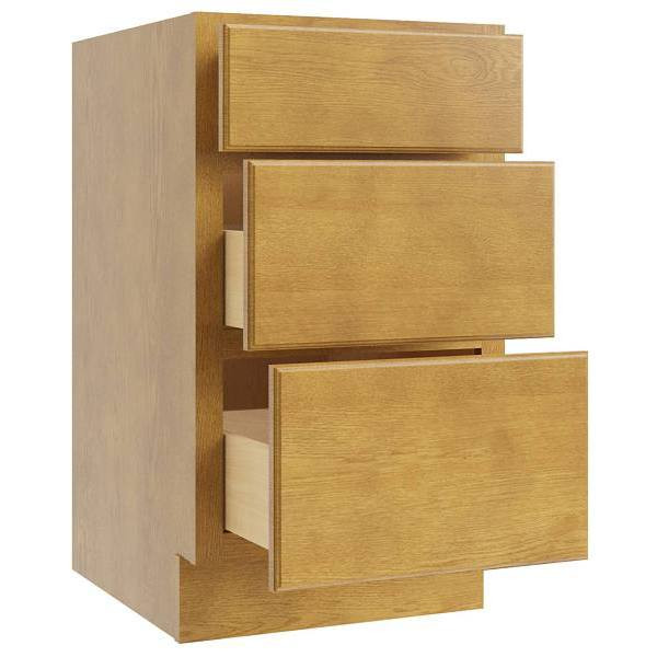 CNC CABINETRY Luxor 3-Drawer Vanity Base Cabinet, Ada, 12"W, Shaker Misty Grey