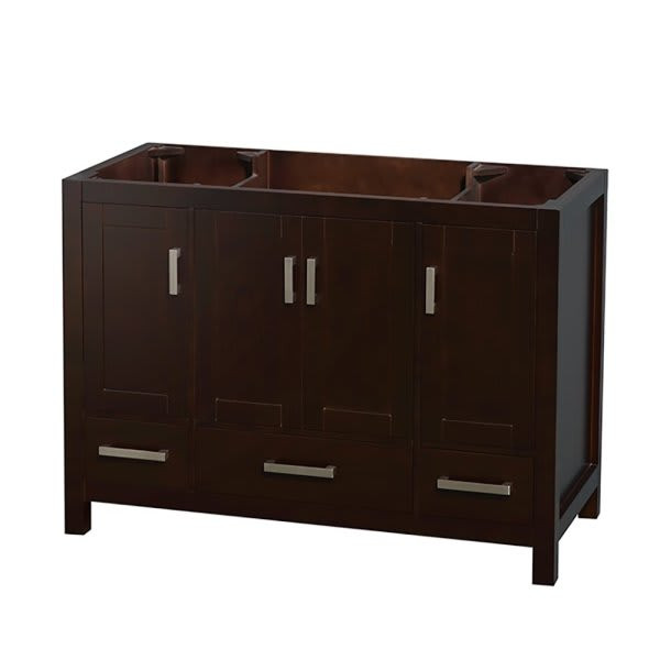 Wyndham Sheffield Espresso Wood Single Bathroom Vanity 48" Without Countertop