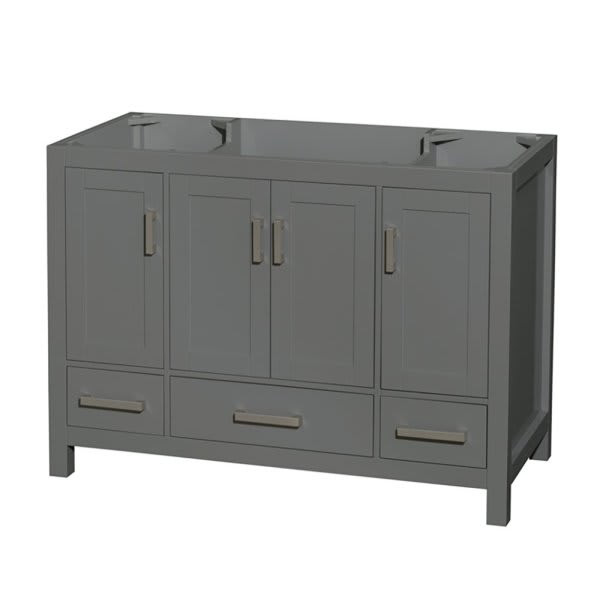 Wyndham Sheffield Dark Gray Wood Single Bathroom Vanity 48" Without Countertop