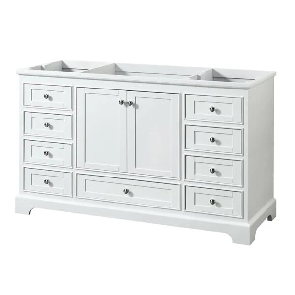 Wyndham Deborah White Single Bath Vanity  Without Countertop, Sink And Mirror