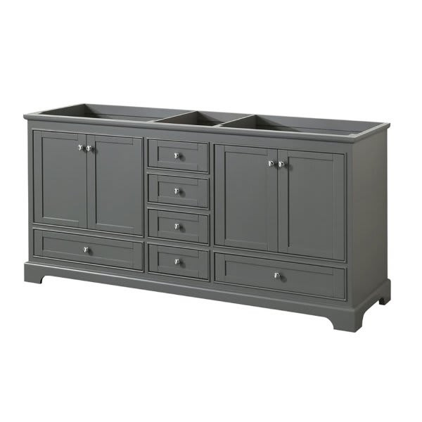 Wyndham Deborah Dark Gray Double Bath Vanity,without Countertop, Sink,mirror