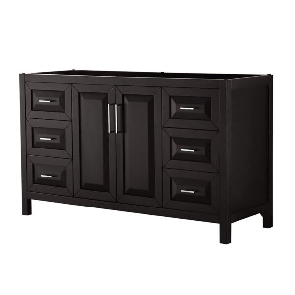 Wyndham Daria Dark Espresso Single Bath Vanity 60" Without Countertop & Mirror