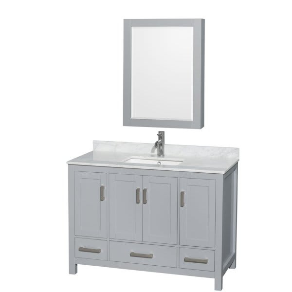 Wyndham Sheffield Gray Single Bathroom Vanity 48" With Medicine Cabinet