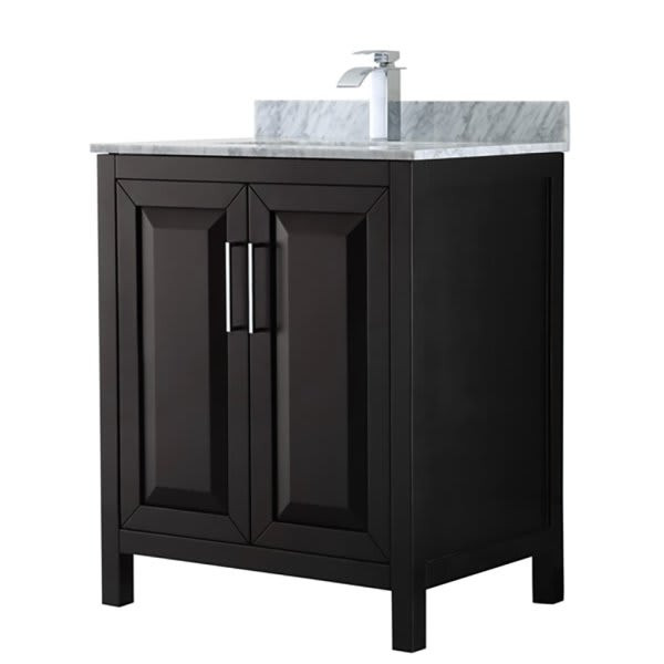 Wyndham Daria Dark Espresso Single Bathroom Vanity 30" With Countertop & Sink
