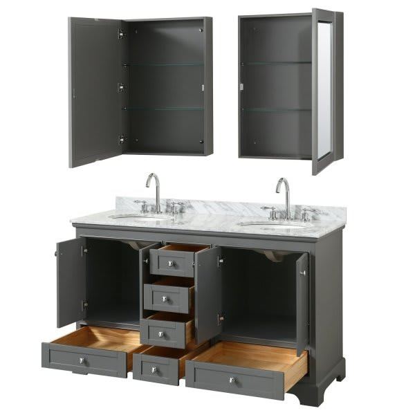 Wyndham Deborah Dark Gray Double Bath Vanity With Top