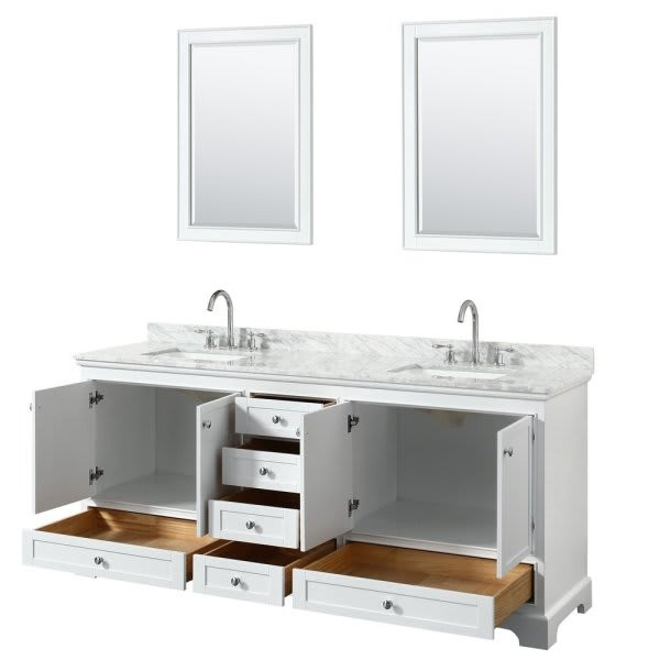 Wyndham Deborah 80 In Double Bath Vanity W/ Mirror