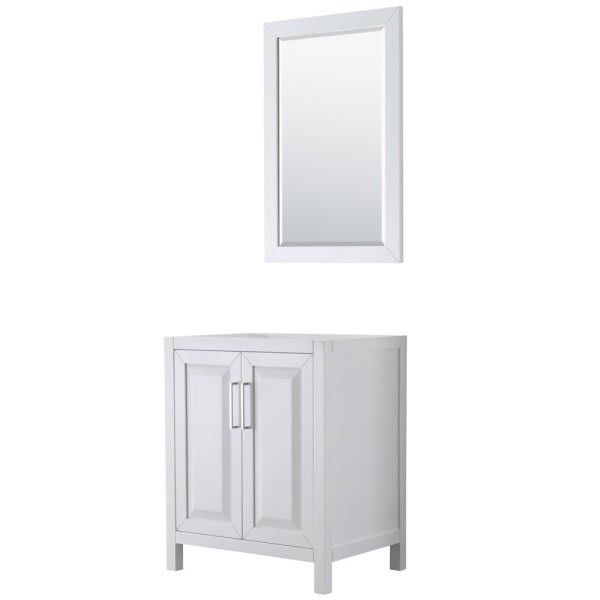 Wyndham Daria White Single Bath Vanity 30" With 24" Mirror