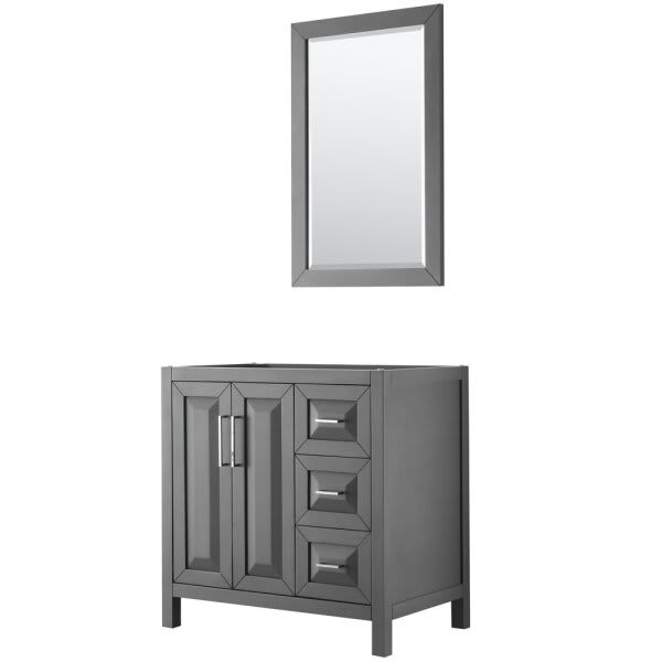 Wyndham Daria Dark Gray Single Bath Vanity 36" With 24" Mirror