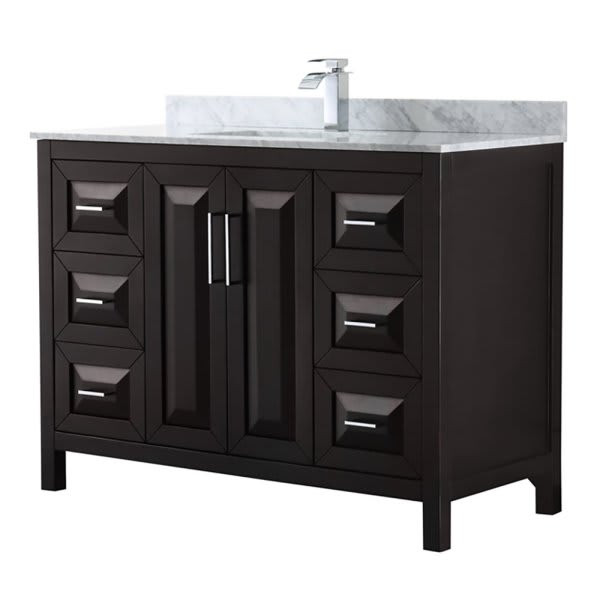 Wyndham Daria Dark Espresso Single Bath Vanity 48" With Countertop &square Sink