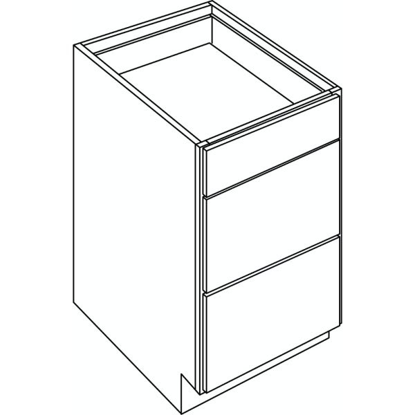 CNC CABINETRY 21" W 3 Drawer Base Cabinet, Country Oak