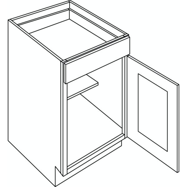 CNC CABINETRY 21" W 1 Door Base Cabinet (L), Country Oak