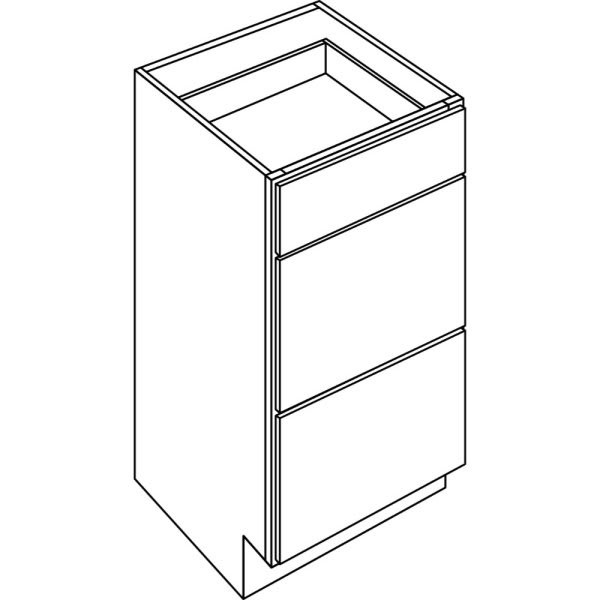 CNC CABINETRY 15" W Vanity Drawer Base Cabinet, Country Oak