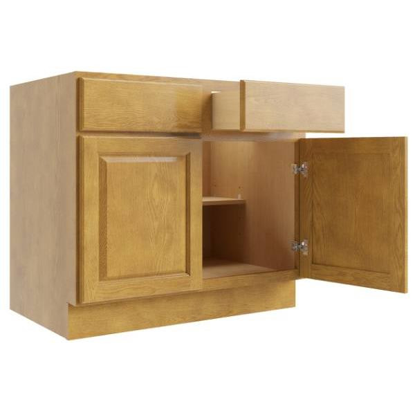 CNC CABINETRY Country Oak Sink Base Cabinet 42w X 34.5h