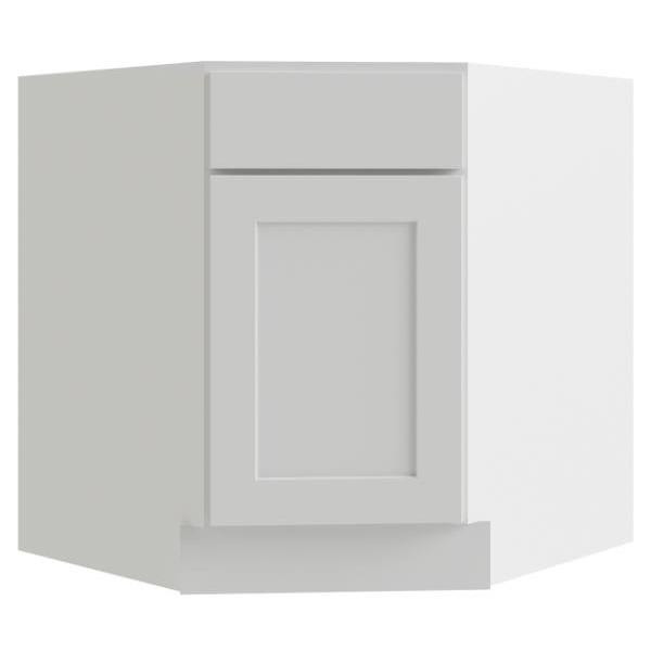 CNC CABINETRY 32 X 34.5 In. Luxor Right Diagonal Corner Sink Base Cabinet (White)