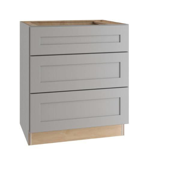 Express Shaker 30 In W X 24 In D X 34.5 In H Assembled Plywood Base Kitchen Cabinet In Veiled Gray With Drawers