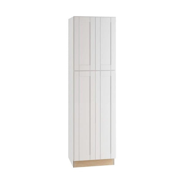 Express Shaker Vesper White Plywood Assembled 24 In. X 84 In. X 24 In. Utility Pantry Kitchen Cabinet With Soft Close