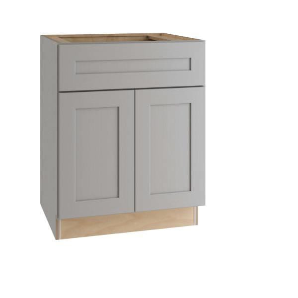Express Shaker 24 In W X 24 In D X 34.5 In H Assembled Plywood Base Kitchen Cabinet In Veiled Gray With Drawer