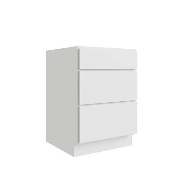 CNC CABINETRY Luxor 15" 3-Drawer Base Cabinet, Ada Height, Shaker White