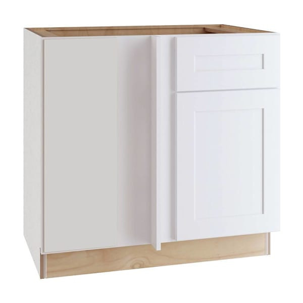 Newport 36 In. W X 24 In. D X 34.5 In. H Assembled Plywood Blind Base Kitchen Cabinet In Pacific White With Soft Close L