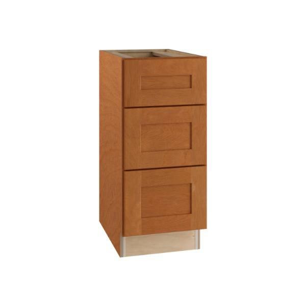 Newport 18 In. W X 24 In. D X 34.5 In. H Assembled Plywood Drawer Base Kitchen Cabinet In Cinnamon With Soft Close