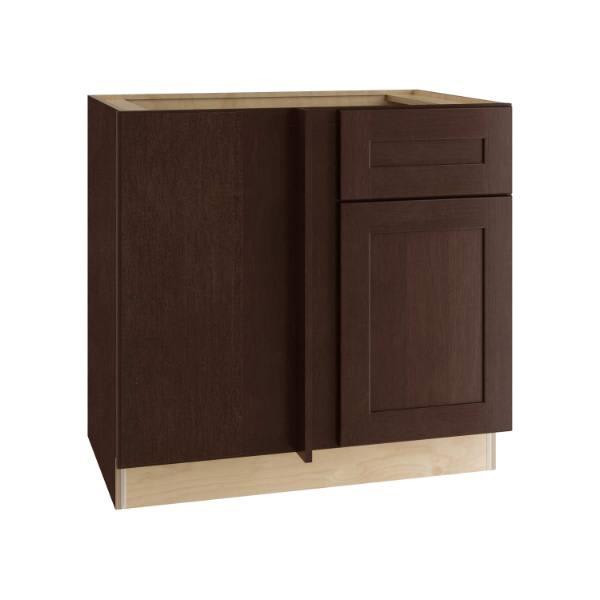 Newport 36 In. W X 24 In. D X 34.5 In. H Assembled Plywood Blind Base Kitchen Cabinet In Manganite With Soft Close LH