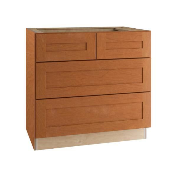 Newport 36 In. W X 24 In. D X 34.5 In. H Assembled Plywood Cooktop Base Kitchen Cabinet In Cinnamon With Soft Close