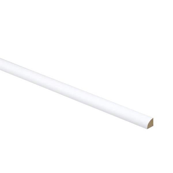 Express Shaker 96 In. W X 0.75 In. D X 0.75 In. H Solid Wood Kitchen Cabinet Quarter Round Molding In Vesper White