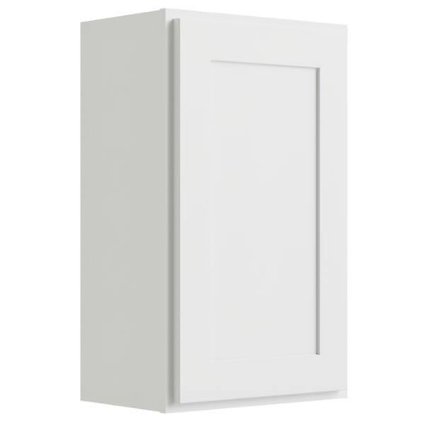 CNC CABINETRY 15" W X 30" H 1 Door Wall Cabinet, Luxor White